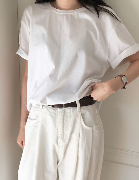 [SLOWAND] # SLOWMADE Clean Cotton 365 Short-Sleeved / Long-sleeved Plain T-shirt