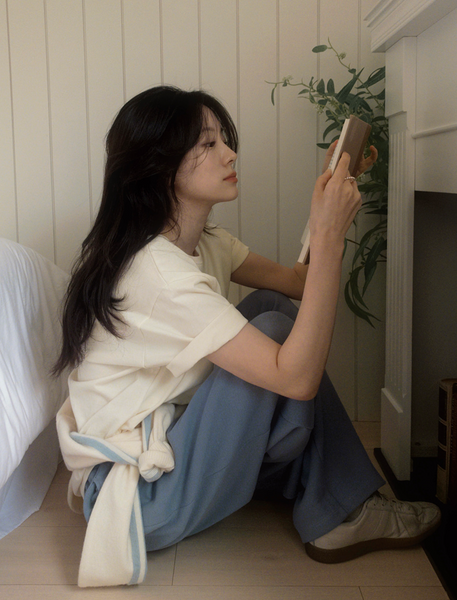 [SLOWAND] # SLOWMADE Clean Cotton 365 Short-Sleeved / Long-sleeved Plain T-shirt