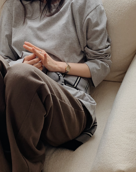 [SLOWAND] # SLOWMADE Clean Cotton 365 Short-Sleeved / Long-sleeved Plain T-shirt