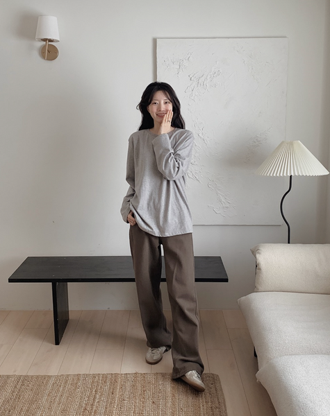 [SLOWAND] # SLOWMADE Clean Cotton 365 Short-Sleeved / Long-sleeved Plain T-shirt