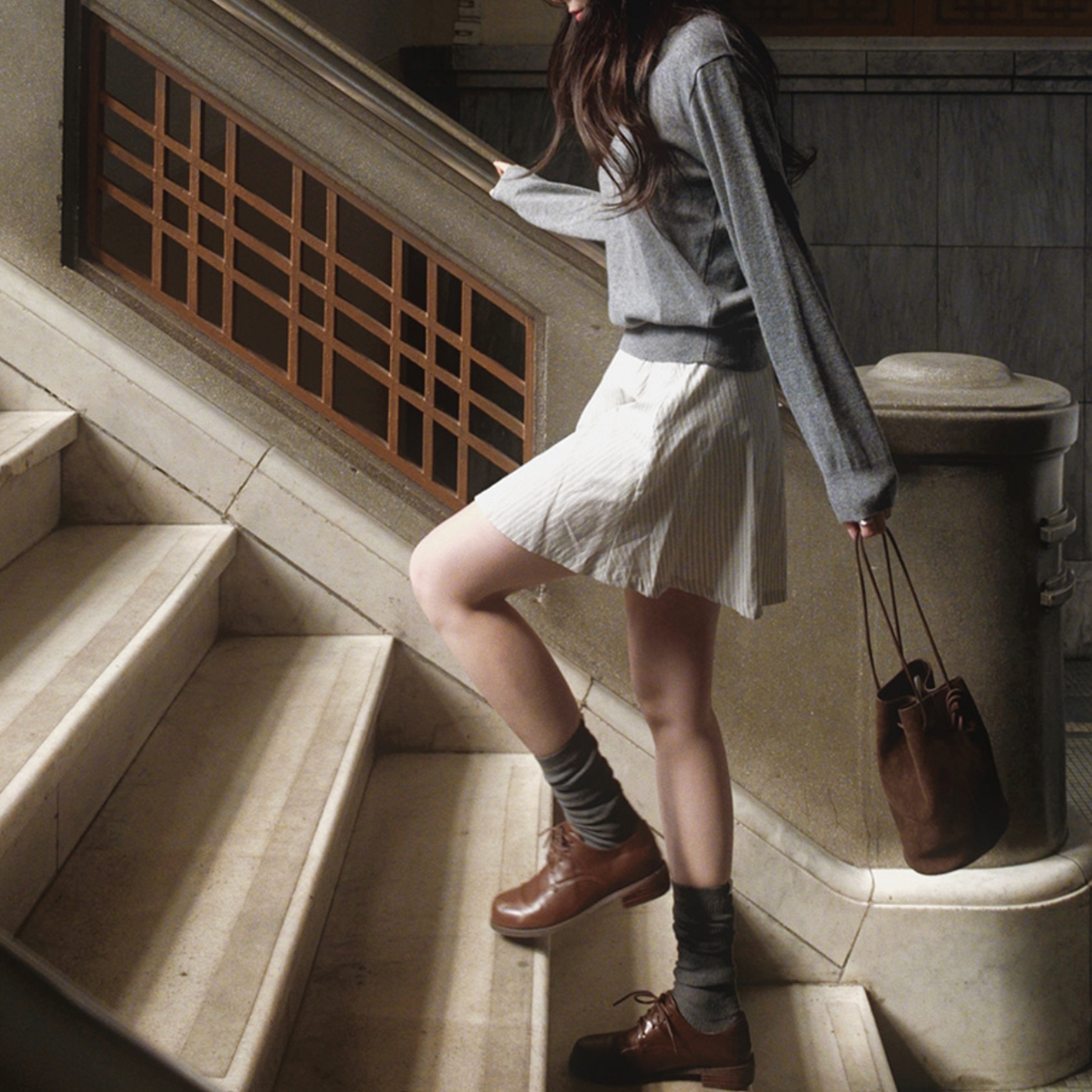 [SLOWAND] # SLOWMADE Monostraife Flared Skirt