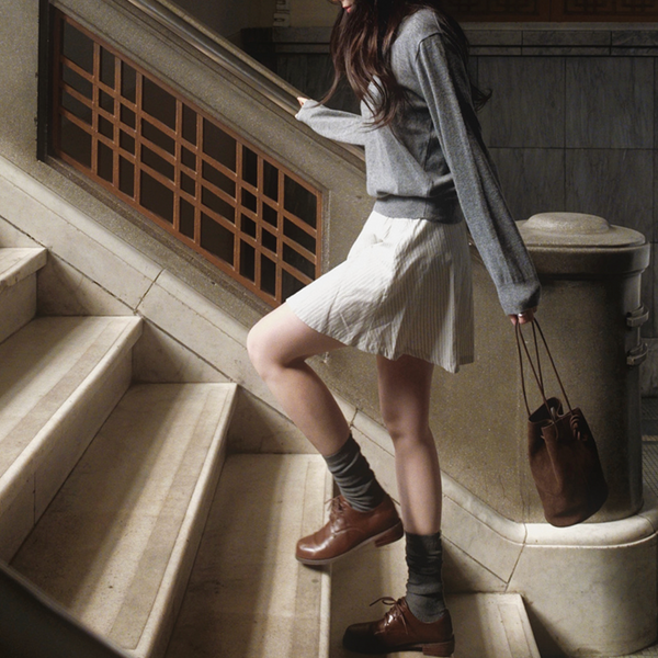 [SLOWAND] # SLOWMADE Monostraife Flared Skirt