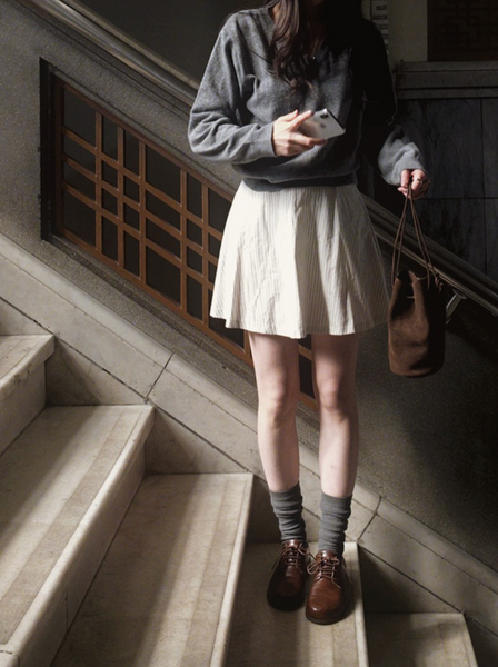 [SLOWAND] # SLOWMADE Monostraife Flared Skirt