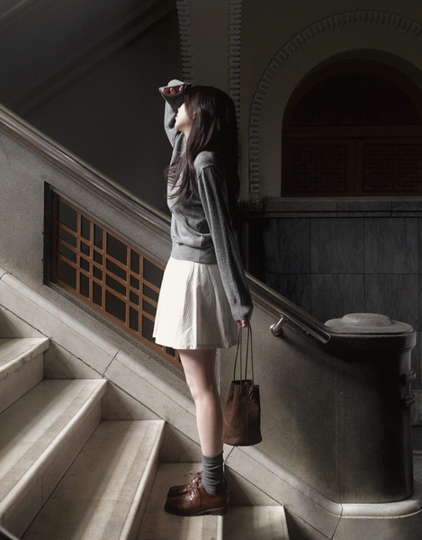 [SLOWAND] # SLOWMADE Monostraife Flared Skirt