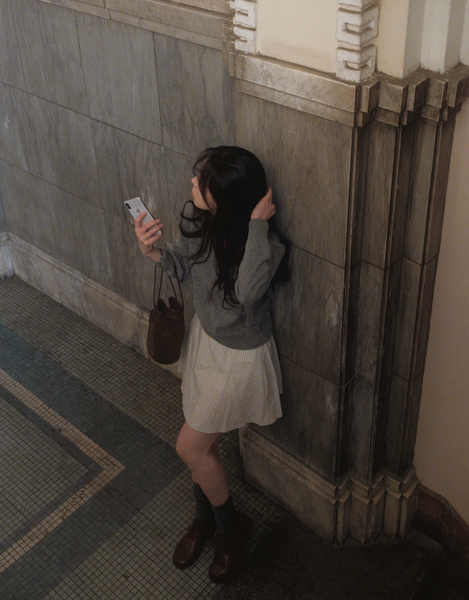 [SLOWAND] # SLOWMADE Monostraife Flared Skirt