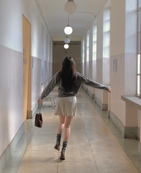 [SLOWAND] # SLOWMADE Monostraife Flared Skirt