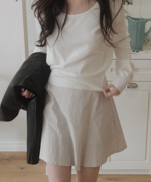 [SLOWAND] # SLOWMADE Monostraife Flared Skirt