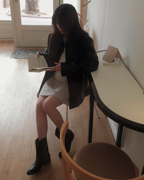 [SLOWAND] # SLOWMADE Monostraife Flared Skirt