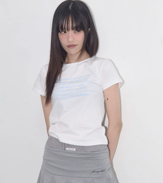 [FANCY CLUB] Angel Mark Cropped T-shirt (WHITE)