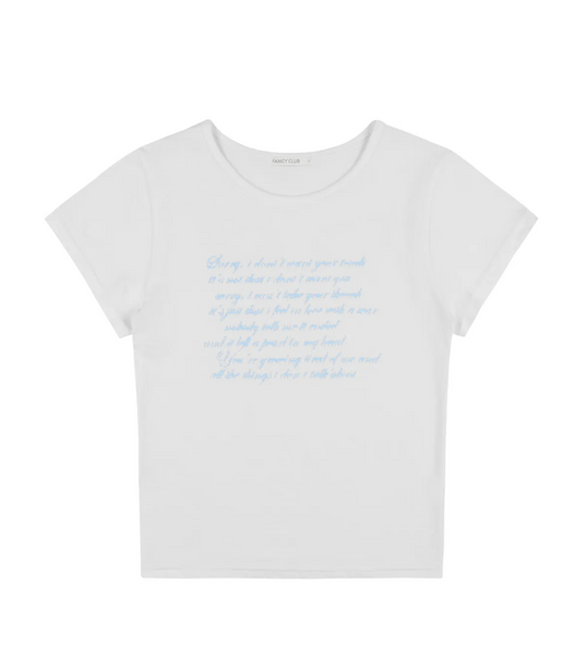 [FANCY CLUB] Angel Mark Cropped T-shirt (WHITE)