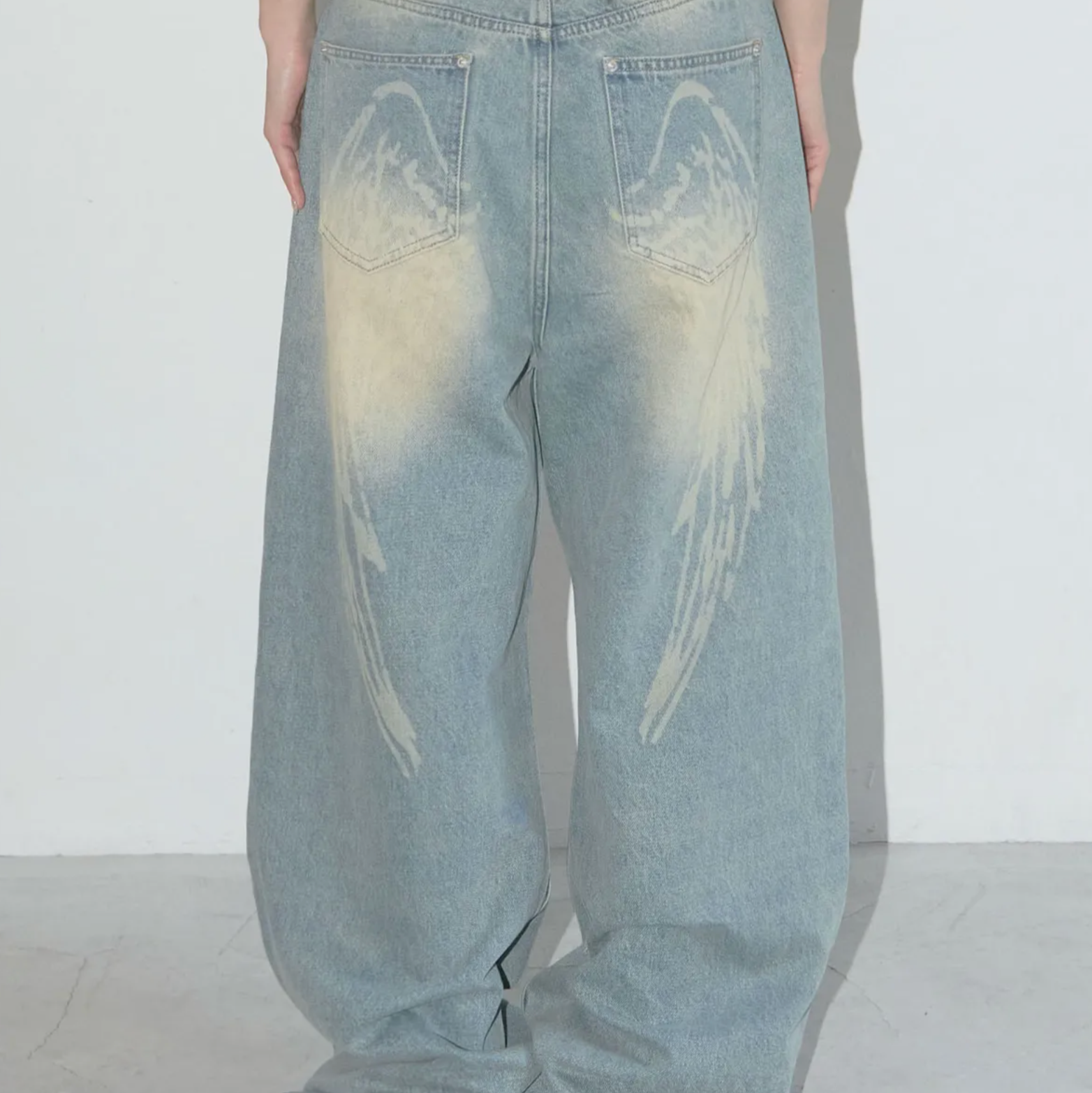 [FANCY CLUB] Angel Vintage Washing Pintuck Pants (BLUE)
