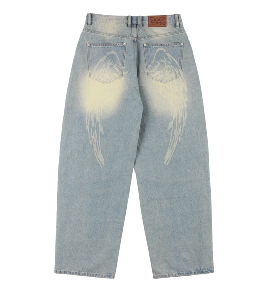 [FANCY CLUB] Angel Vintage Washing Pintuck Pants (BLUE)