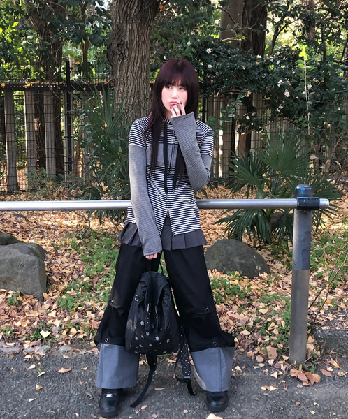 [HUG YOUR SKIN] Star Dust Denim Backpack (Black Denim)