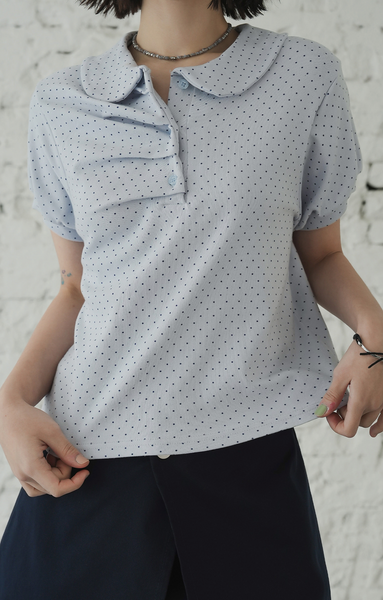 [BINARY01] Hipo Dot Collar T-shirt