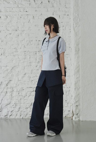 [BINARY01] Hipo Dot Collar T-shirt