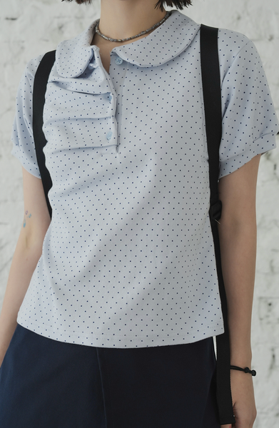 [BINARY01] Hipo Dot Collar T-shirt
