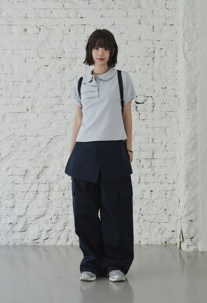 [BINARY01] Hipo Dot Collar T-shirt