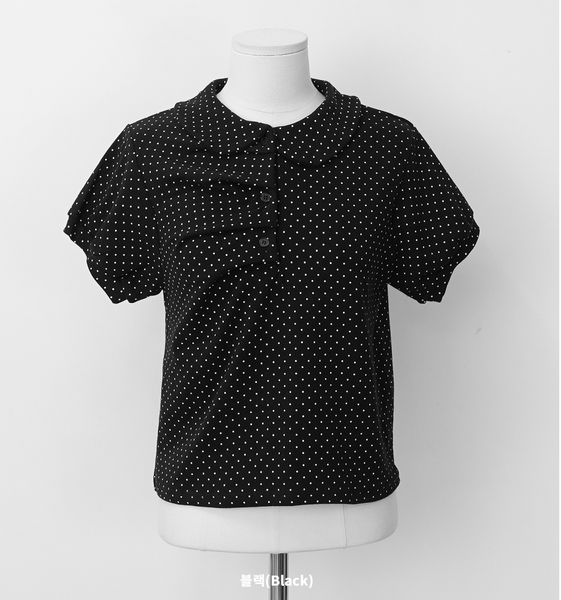 [BINARY01] Hipo Dot Collar T-shirt