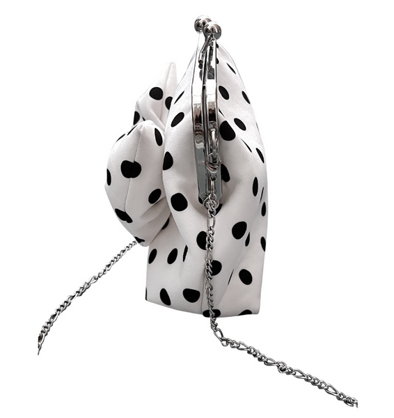 [Peakdrawing] [Cream.ver] Medium Ribbon Polkadot Frame Bag