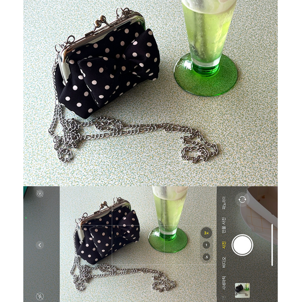 [Peakdrawing] [Black.ver] Ribbon Polkadot Frame Mini Bag