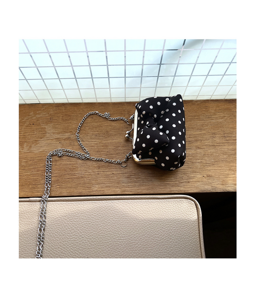 [Peakdrawing] [Black.ver] Ribbon Polkadot Frame Mini Bag