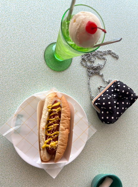 [Peakdrawing] [Black.ver] Ribbon Polkadot Frame Mini Bag