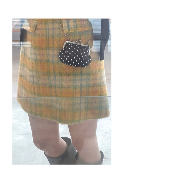 [Peakdrawing] [Black.ver] Ribbon Polkadot Frame Mini Bag