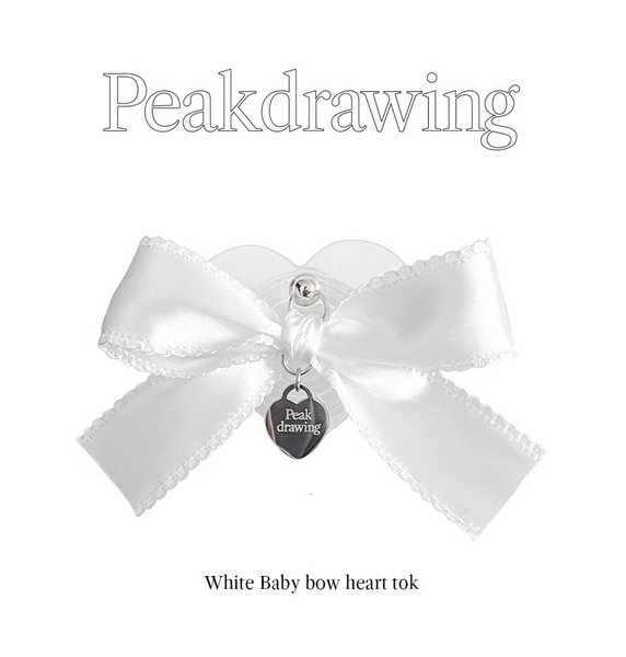 [peakdrawing] White Baby Bow Heart Tok