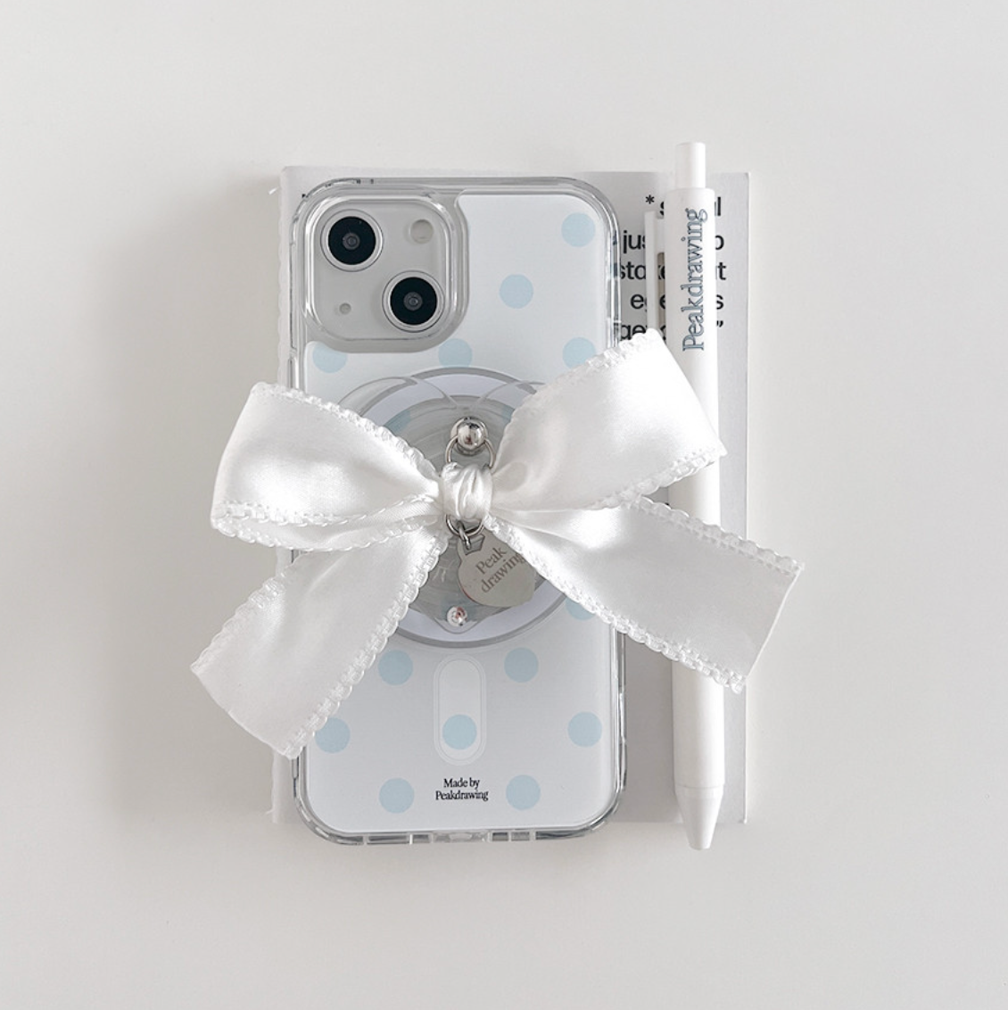 [peakdrawing] White Baby Bow Heart Tok