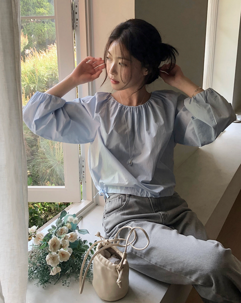 [SLOWAND] # SLOWMADE Cotton Shirring Blouse