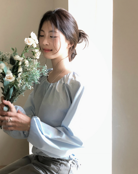 [SLOWAND] # SLOWMADE Cotton Shirring Blouse