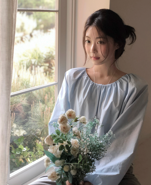 [SLOWAND] # SLOWMADE Cotton Shirring Blouse