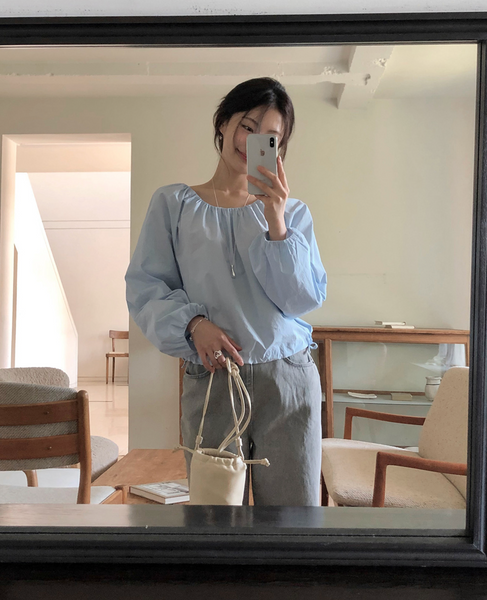 [SLOWAND] # SLOWMADE Cotton Shirring Blouse