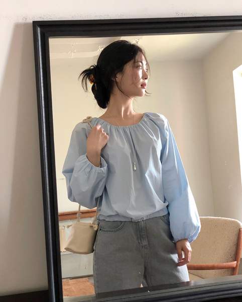 [SLOWAND] # SLOWMADE Cotton Shirring Blouse