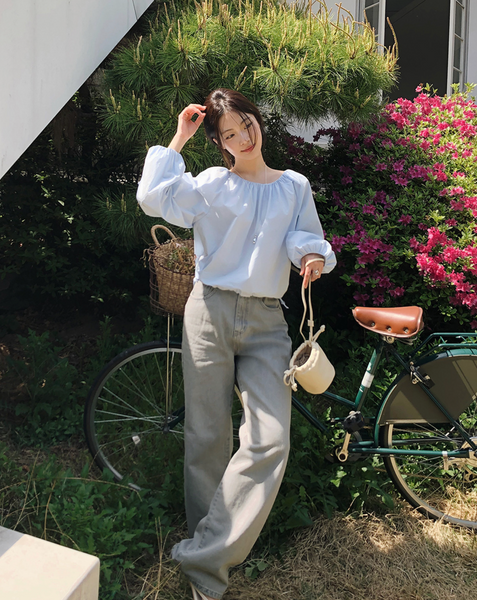 [SLOWAND] # SLOWMADE Cotton Shirring Blouse