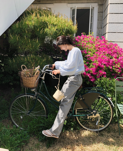 [SLOWAND] # SLOWMADE Cotton Shirring Blouse