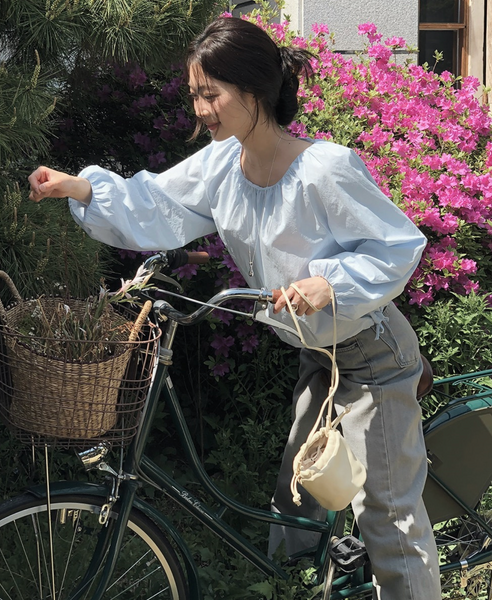 [SLOWAND] # SLOWMADE Cotton Shirring Blouse