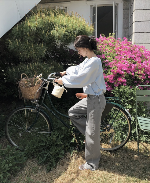 [SLOWAND] # SLOWMADE Cotton Shirring Blouse