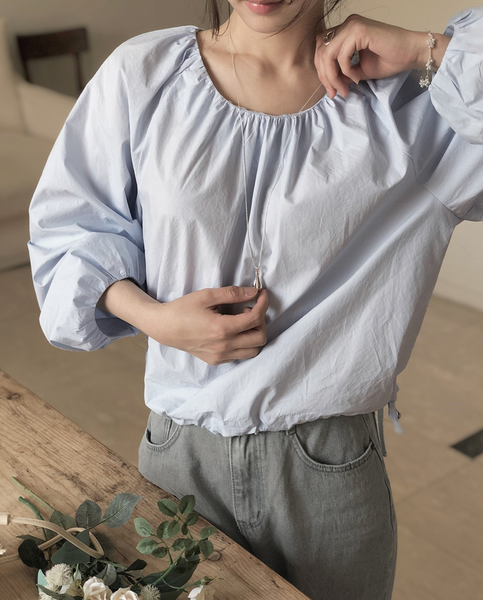 [SLOWAND] # SLOWMADE Cotton Shirring Blouse