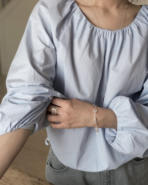 [SLOWAND] # SLOWMADE Cotton Shirring Blouse