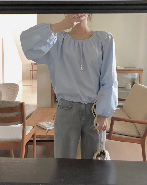 [SLOWAND] # SLOWMADE Cotton Shirring Blouse