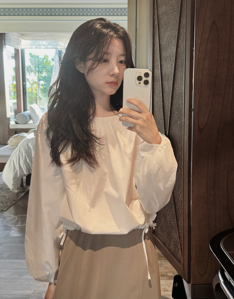 [SLOWAND] # SLOWMADE Cotton Shirring Blouse