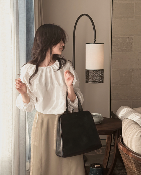 [SLOWAND] # SLOWMADE Cotton Shirring Blouse