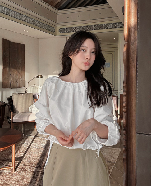 [SLOWAND] # SLOWMADE Cotton Shirring Blouse