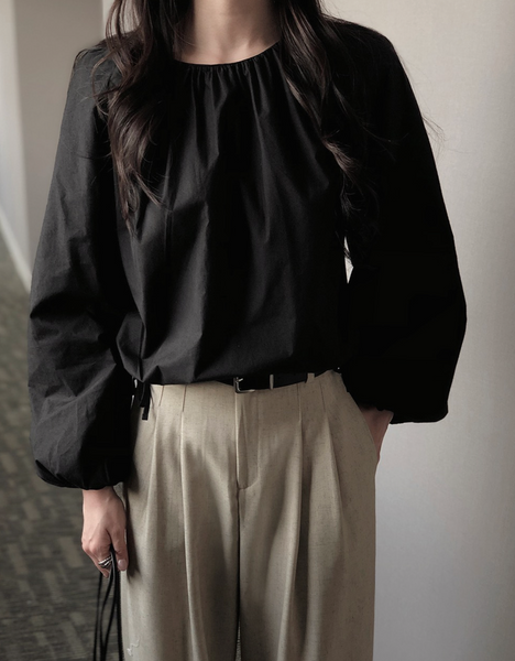 [SLOWAND] # SLOWMADE Cotton Shirring Blouse
