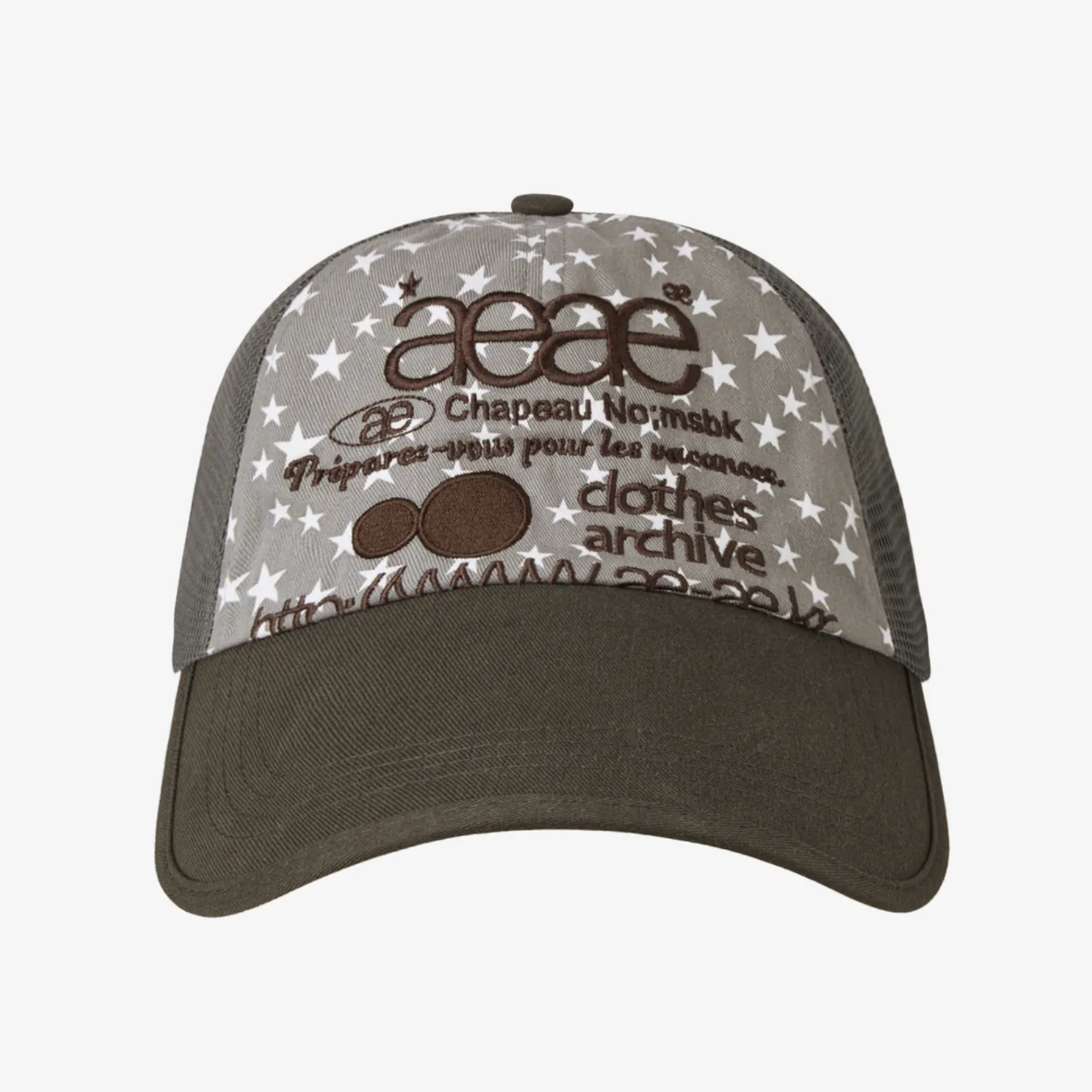 [aeae] WEB LOGO STAR MESH CAP [GREY]