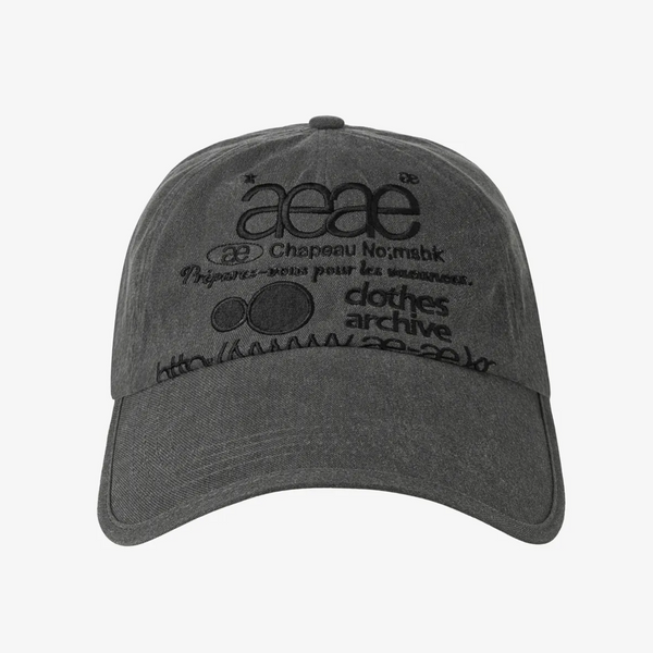 [aeae] WEB LOGO PIGMENT CAP [CHARCOAL]