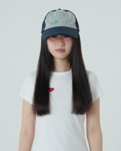 [aeae] WEB LOGO 5 PANNEL BALL CAP [DARK NAVY/ASH]