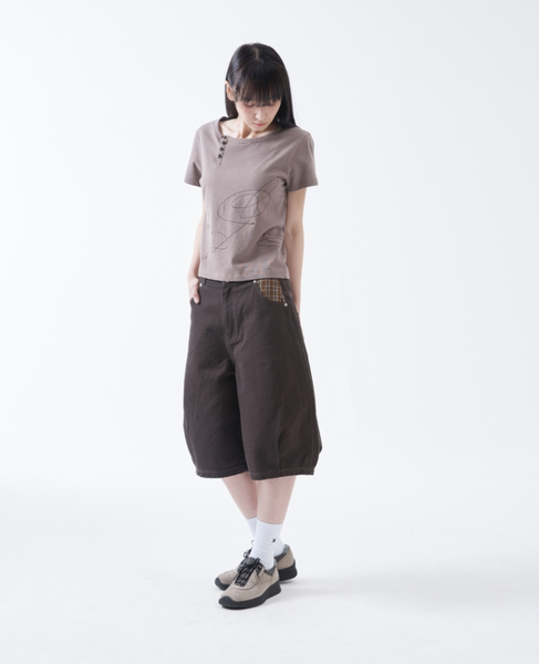 [THE COLDEST MOMENT] TCM Check Pocket Half Pants (Charcoal)