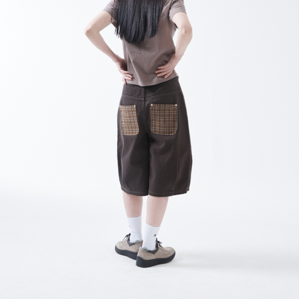 [THE COLDEST MOMENT] TCM Check Pocket Half Pants (Charcoal)